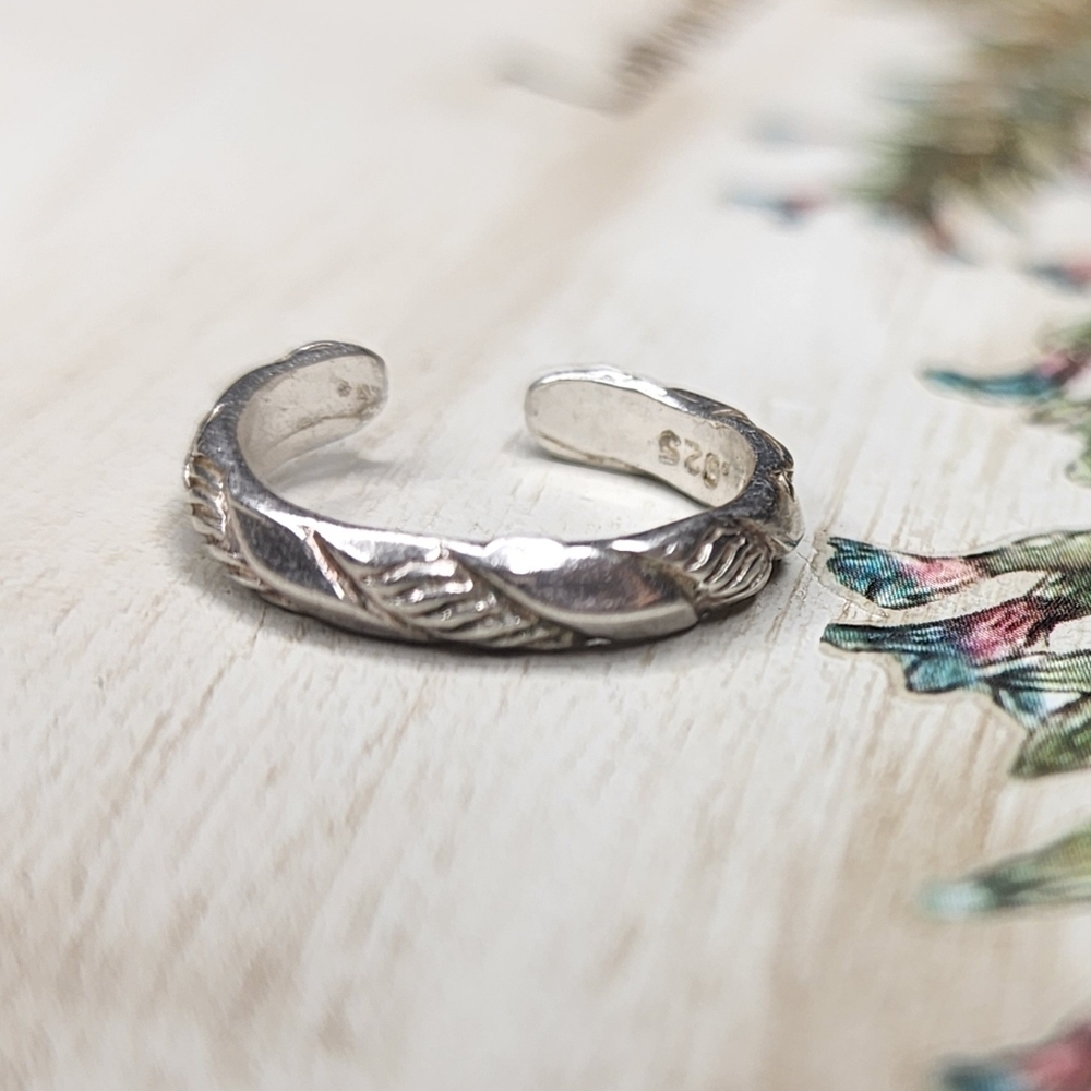 Sterling Silver Toe Ring, 3mm adjustable band